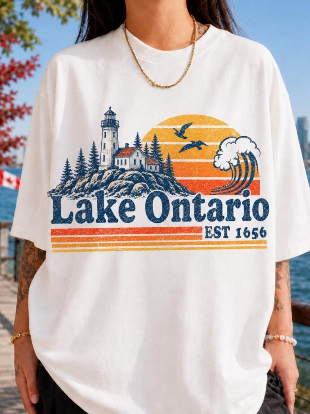 Vintage Lake Ontario Great Lakes Quiet Activism Graphic Tee